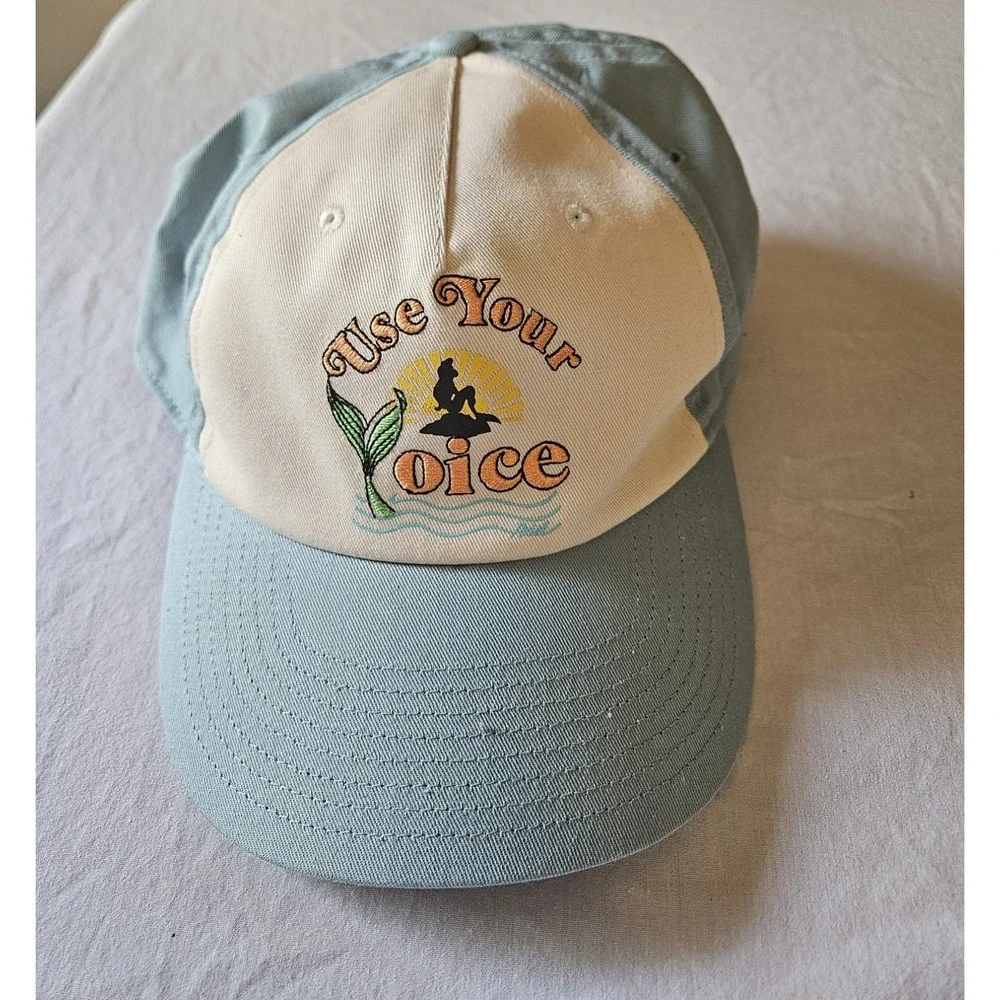 Disney Parks Use Your Voice Little Mermaid Ariel Dad Hat Cap Adjustable‎ Blue